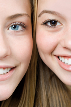 Faces of two girls